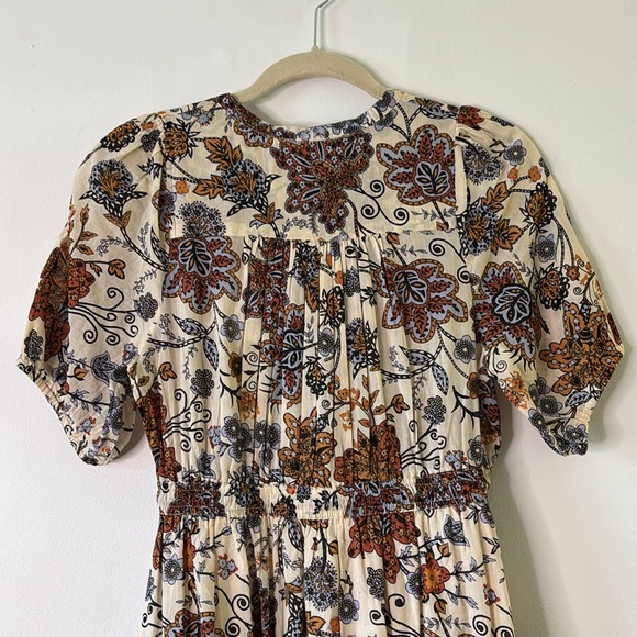 NWT Anthropologie Cotton Chicks Flowy Floral Peasant Sleeve Maxi Dress Small - Picture 11 of 11